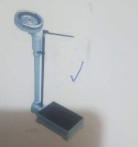 Digital weighing scale with stadiometer for accurate weight and height measurement